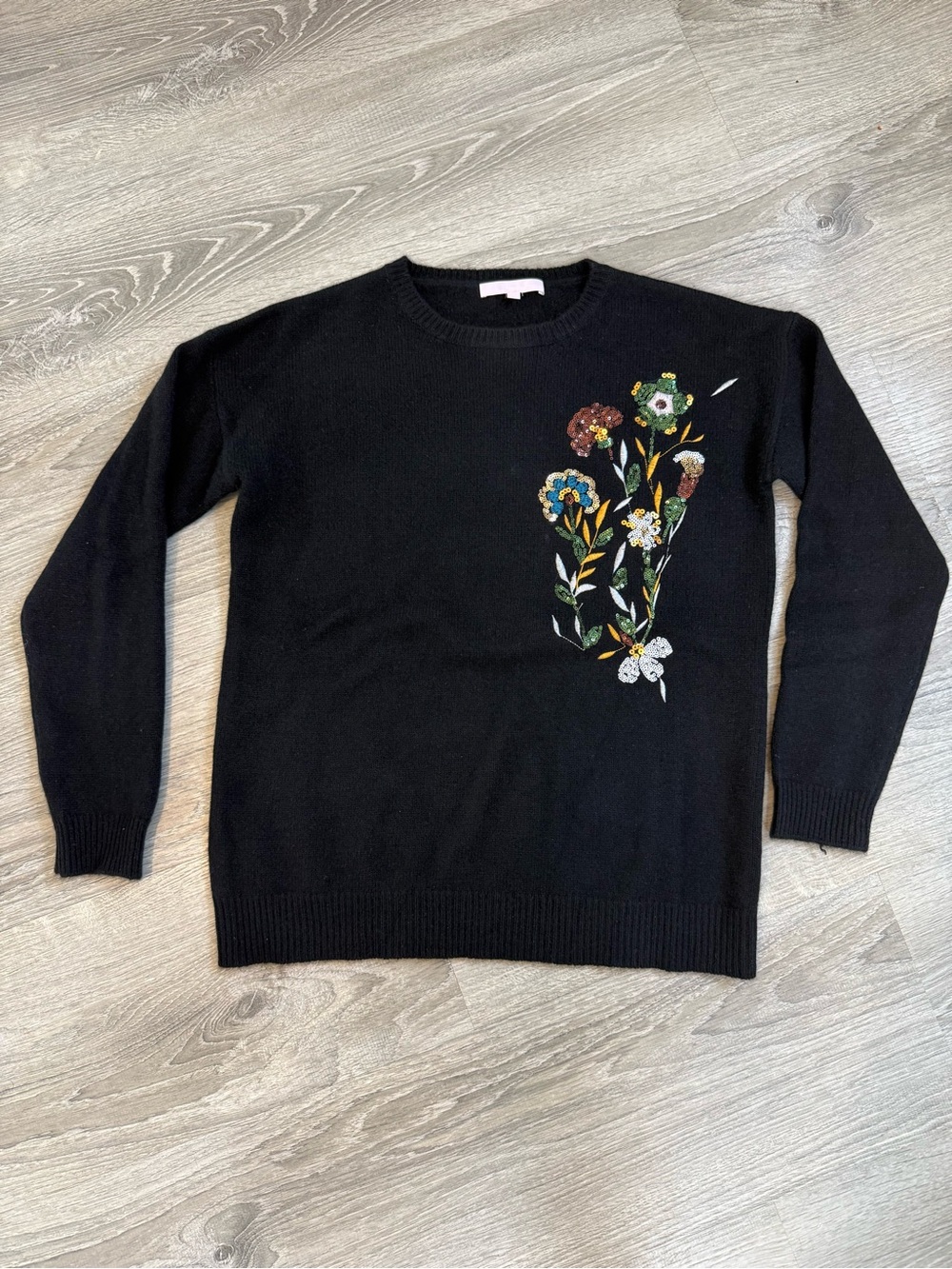 The Cashmere Project 100% Cashmere Floral Sequin Sweater